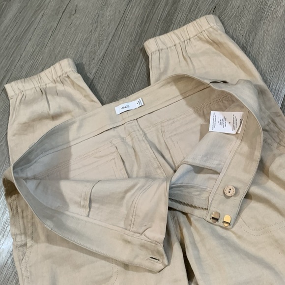 Vince Khaki Cargo Style Linen Blend Ankle Pants.           size 8 - Picture 14 of 15